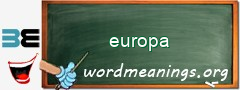 WordMeaning blackboard for europa